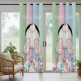 thumbnail image 5 of Outdoor Curtains for Patio Waterproof, Easter Bunny Outdoor Privacy Panels Grommet, Eggs Cute Rabbit Floral Colorful Country Wooden Blackout Outside Curtains for Porch/Cabana 54"x84", 2 Panels, 5 of 8