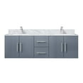 thumbnail image 3 of Geneva 60 in. W Dark Grey Double Bath Vanity, Carrara Marble Top, and Faucet Set, 3 of 11