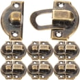 thumbnail image 1 of HAMPPLIES 10Set Box Hinges and Latches Golden Steel for Shop Use box clasp latch, 1 of 5