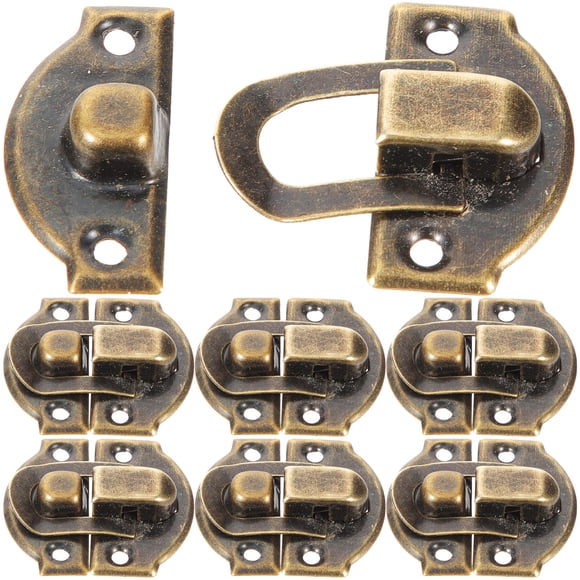 HAMPPLIES 10Set Box Hinges and Latches Golden Steel for Shop Use box clasp latch