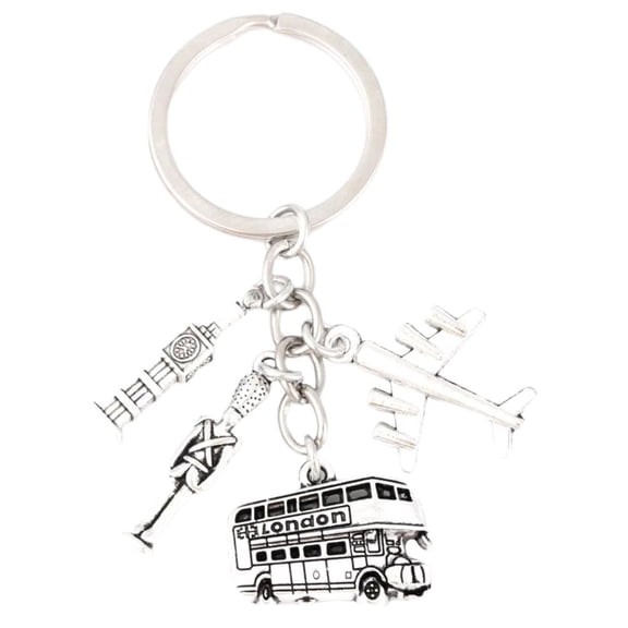 Tineasur Plane Keyring Bag Pendant Silver Keychain for Business Partners 1Pack