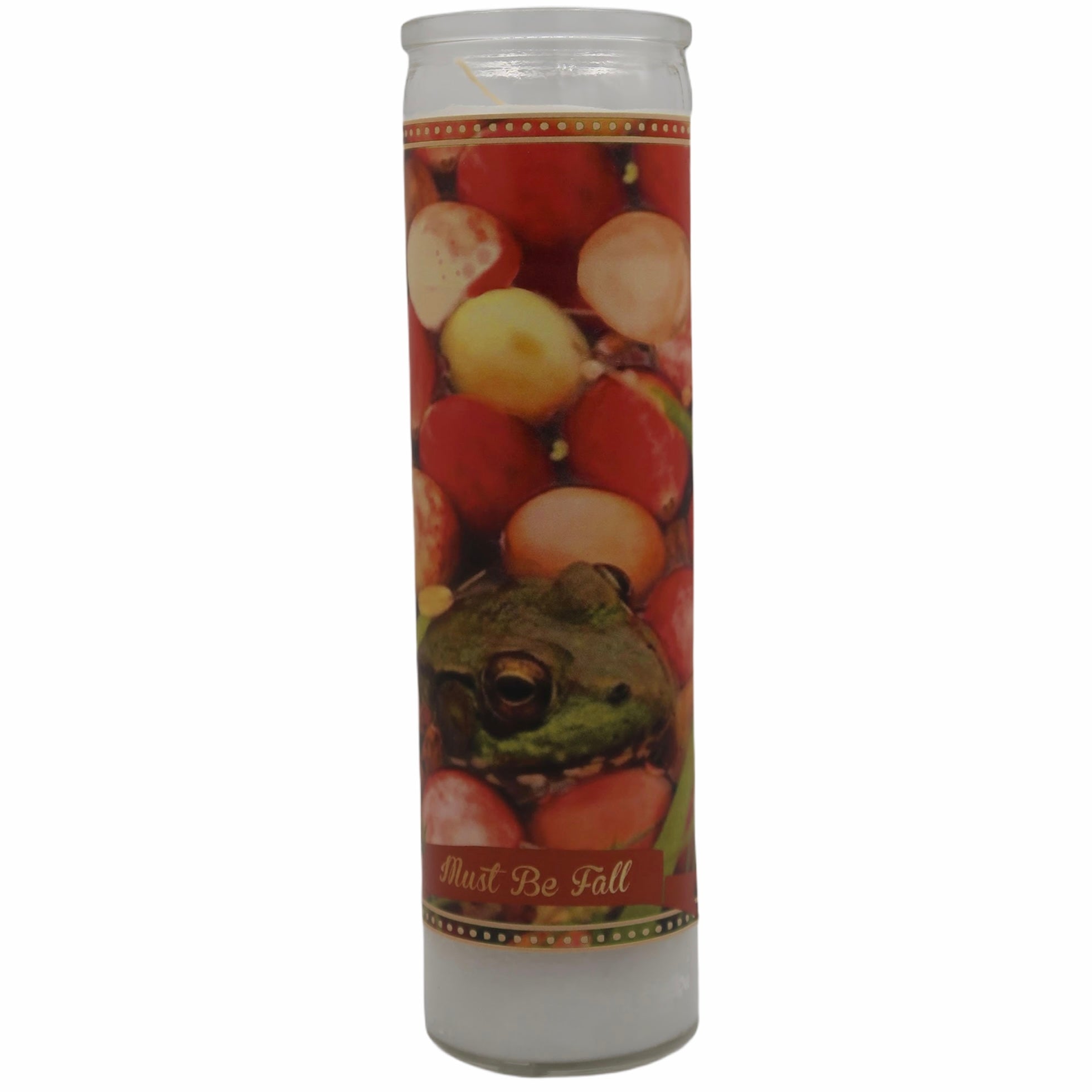 Frogs and Cranberries Must Be Fall Prayer Saint Candle