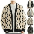 thumbnail image 1 of UVEASISHA Cardigan Doux pour Homme Chandail Mode à Simple Boutonnage Col Châle Veste Tricotée à Boutons Décontractée à devant Ouvert Cardigans Confortables Chandails en Tricot Amples Hauts Aubaines de la Rentrée Blanc m, 1 of 4