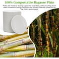 thumbnail image 3 of 6 Inch Disposable Compostable Small Paper Plates, 200 Pack Recycled Sugarcane Bagasse Biodegradable Heavy Duty Mini Dinner Appetizer Cake Dessert Plates for Party(White), 3 of 4