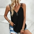 thumbnail image 6 of XFLWAM Tank Tops for Women Spaghetti Strap Tops V Neck Zipper Sleeveless Camisole Sexy Casual Summer Trendy Cami Shirts, 6 of 7