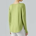 thumbnail image 4 of tarylea Yoga Tops for Women Scoop Neck U Shaped Hem Tops Long Sleeve Solid Color Pullover Casual Loose Athletic Shirts, 4 of 6