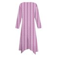 thumbnail image 4 of Long Dress with Sleeves,Summer Casual Dress,Ladies Fashion Printed Long Sleeved Round Neck Casual Irregular Dress, 4 of 5