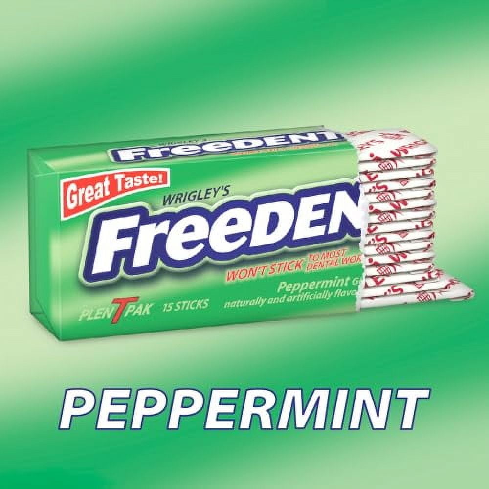 FREEDENT Peppermint Chewing Gum, 15 Stick (Pack of 12)