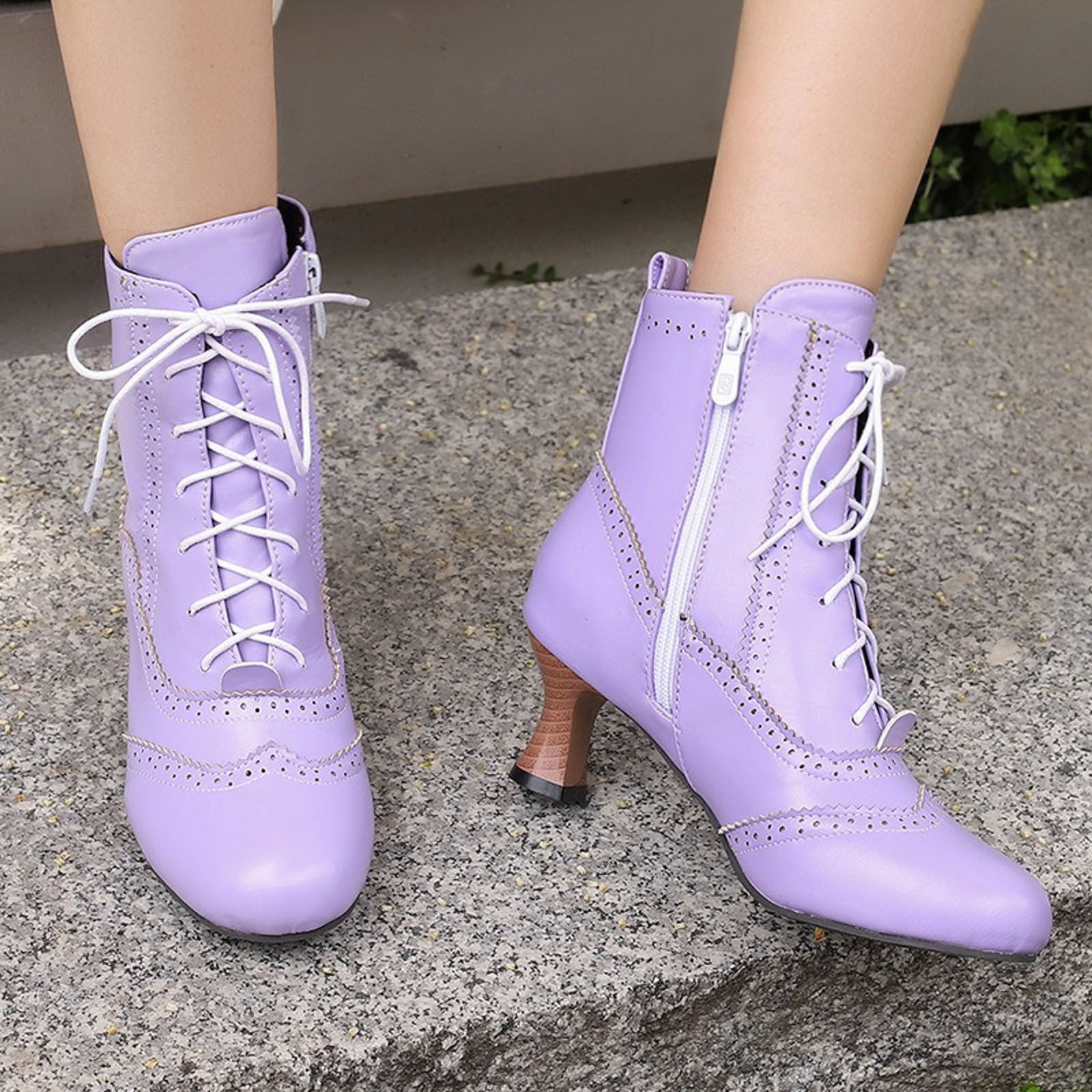 Purple victorian boots deals