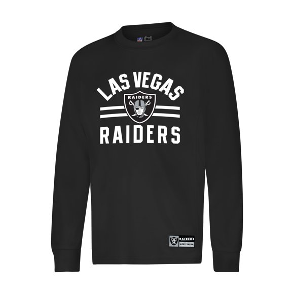 Ultra Game NFL Boys Super Soft Supreme Long Sleeve T-Shirt, Las Vegas Raiders, Team Color, 18-20