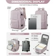 thumbnail image 4 of Backpack for Women Men, Carry On Backpack for Everydayon Airplane,Laptop Backpack with Shoe Compartment, Flight Approved Personal Item Bag Waterproof Luggage Backpack Lotus pink, 4 of 11