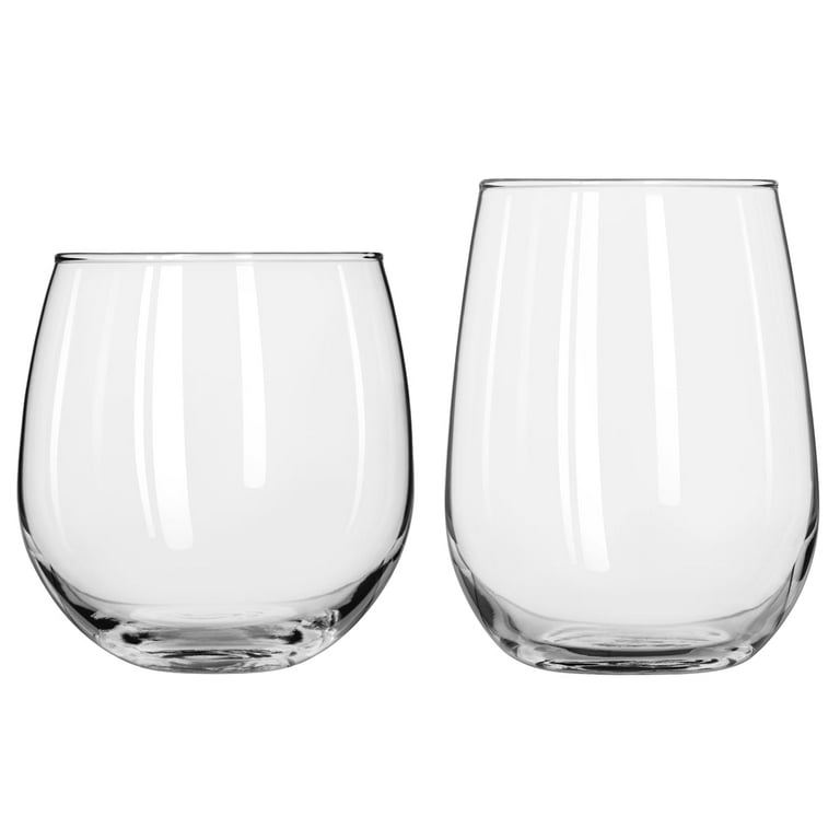 Libbey Stemless 15 oz All Purpose Wine Glass #231, Set of 6 w/ FDL Party  Picks