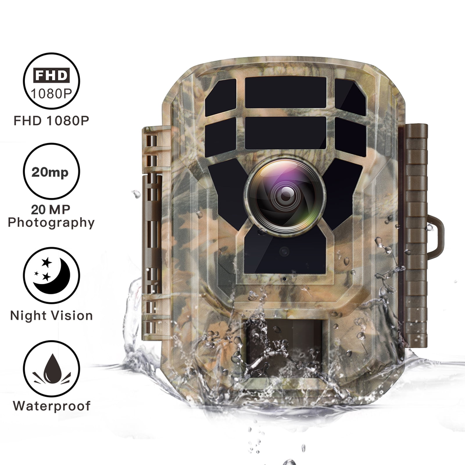 Details about   Trail Camera Waterproof 20MP 1080P Hunting Game Cam Wildlife Scouting w/3 IR 