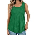 thumbnail image 2 of Guzom Womens Summer Casual Fashion Wave Pattern Round Neck Sleeveless Tank Top,Green,Size M, 2 of 6