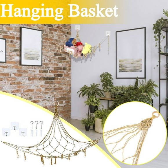 LSLJS Home Household Cotton Rope Hand-Woven Children'S Toy Storage Net Bag, Pet Supplies