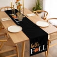 thumbnail image 3 of Hello Fall Table Runner - 60 Inch Long, Kitchen Dining Table Runner Dresser Scarves, Thanksgiving Vintage Maple Leaf Autumn Black Farmhouse Decor for Coffee Tables Wedding Party Banquet, 3 of 8
