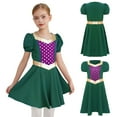 thumbnail image 7 of iiniim Girls Renaissance Victorian Short Sleeve Ruffled Royalty Princess Dress Dark Green 6, 7 of 7