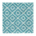 thumbnail image 2 of Unique Loom Trellis Shag Collection Area Rug - Ruth (4' Square Aqua/Ivory), 2 of 8