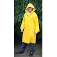 thumbnail image 3 of River City Garments(R) X-Large 49" Yellow Classic Plus .35 mm Polyester And PVC Rain Coat With Front Snap Closure, Detachable Hood And Corduroy Collar, 3 of 4