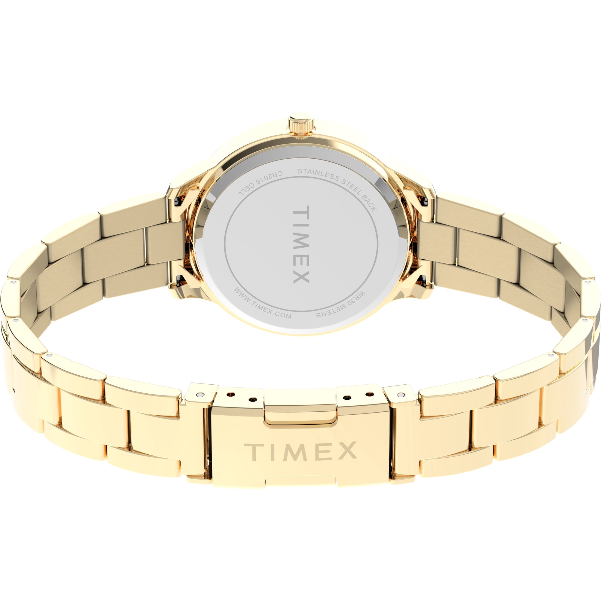 Timex Women's Premium Dress 32mm Watch – Gold-Tone Case & Dial with Stainless Steel Bracelet