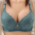 thumbnail image 2 of Prolriy Lace Bras for Women, Women's Casual Fashion Large Size Bra Thin Sponge Underwear Sexy Lace Bra Women's Bras Green 42, 2 of 9