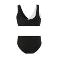thumbnail image 6 of BOBOGOJP Girl's V Neck Ring Linked Bikini Sets Bathing Suits Two Piece Swimsuit (Black, 13-14 Years), 6 of 8