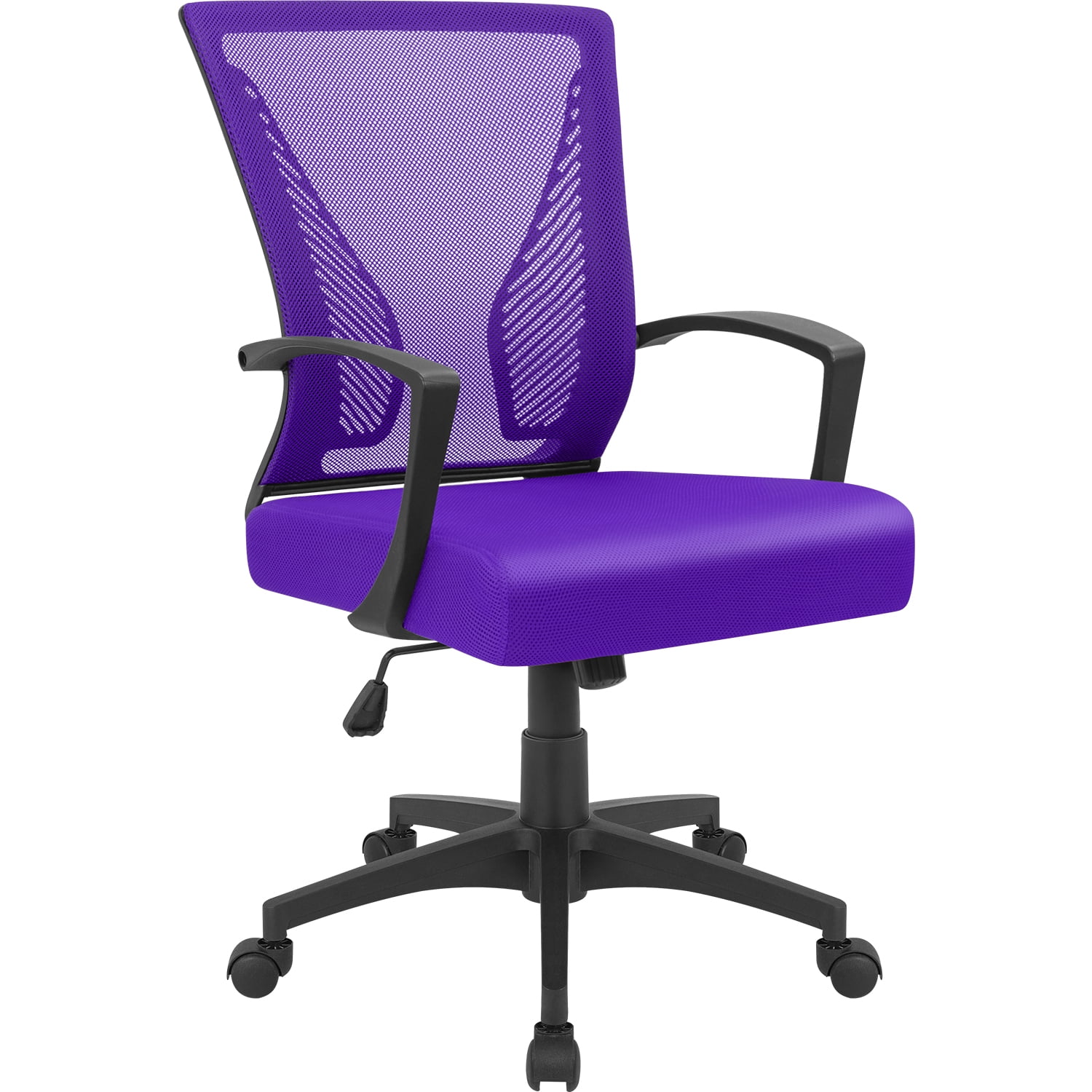 Relaxdays Office Chair Height Adjustable Children Swivel Chair Ergonomic 90kg Capacity Purple H102 x W55 x D55 cm 