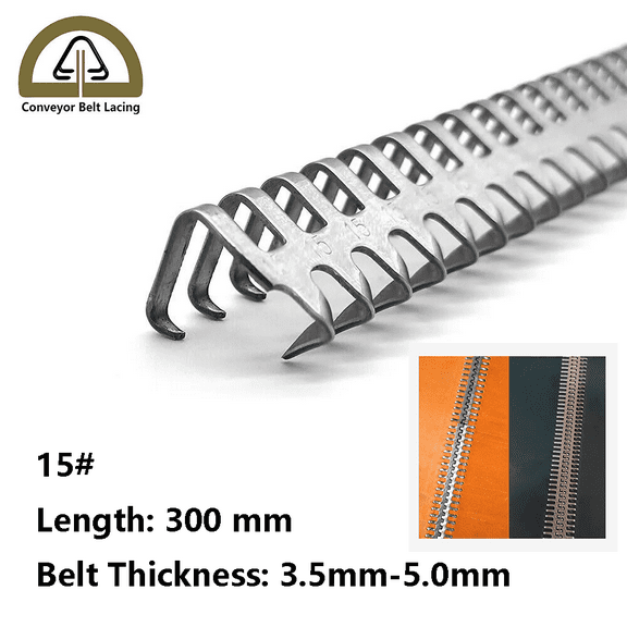 Conveyor Belt Lacing - Spike Fastener15# -300mm Wide for Belt Thickness 3.5mm-5.5mm(2 Sets)-SUS304