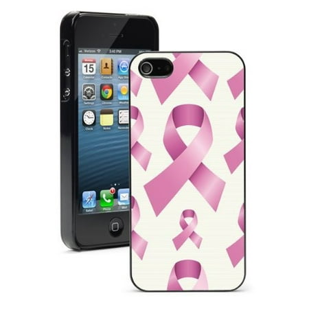 Apple Pink Ribbon - Apple iPhone 6 6s Hard Back Case Cover Breast Cancer Pink Ribbons Pattern (Black)