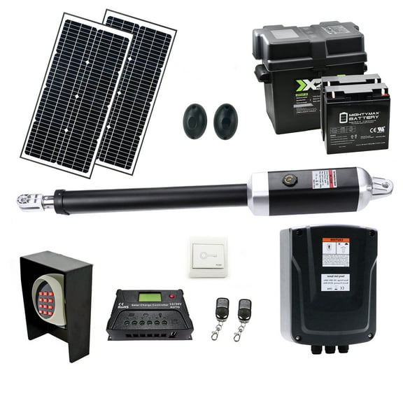 ALEKO Full Solar Kit Swing Gate Opener for Residential and Commercial Use up to 1100 Lbs