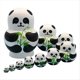 thumbnail image 1 of Juego de Muñecas Apilables de 10 , Diseño de Panda, Juguete, 1 of 5
