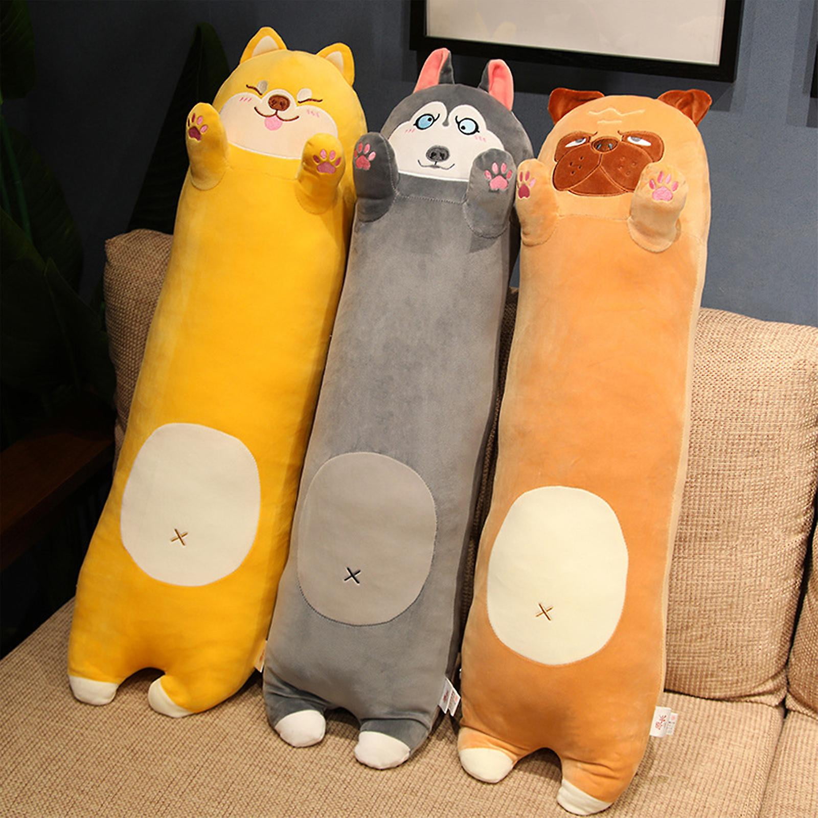 Dog Plush Soft Long Body Pillow Cute Dog Stuffed Animals Cuddly Plushies Puppy Plush Throw Pillow Doll Toy Gift For Christmas