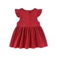 thumbnail image 4 of YunPes Girls Cotton and Linen Dress Spring Summer and Autumn Comfortable and Fashionable Flying Sleeve Dress Toddler Girls Christmas Dress, 4 of 9