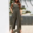 thumbnail image 2 of Birdeem Jumpsuits for Women Sleeveless High Waisted Solid Color Straight Pants Fashion Romper Pants, 2 of 7