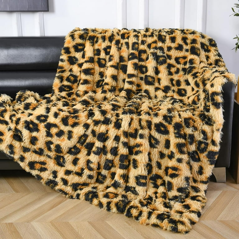 Walmart Heated Leopard Blanket Threshold Faux Rabbit Fur Soft