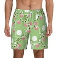 thumbnail image 2 of Picia Cute Frog2 pattern Mens Swim Trunks with Compression Liner Stretch Beach Shorts Quick Dry with Zipper Pockets No-Chafing Board Shorts-Medium, 2 of 9