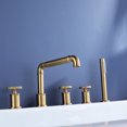 thumbnail image 3 of Five Holes Deck Mounted Bathroom Bathtub Faucet, Roman Waterfall Tub Filler with Hand Shower, 3 of 5