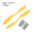 thumbnail image 2 of Hélices RC CW CCW 1147 11x4.7 Pulgadas 2-Vane Fijo para Juguete de Avión, Nylon Amarillo 2 Pares con Anillo Adaptador, 2 of 4