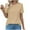 Khaki, variant on GigrtiJin Womens Summer Tops Solid Color Crew Neck Short Sleeve T-Shirt Loose Trendy Blouse
