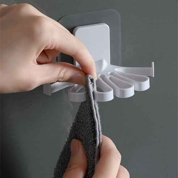 Oggfader Bathroom Organizers and Storage Punch Towel Rack Rack Bathroom Debris Rack White