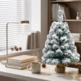 thumbnail image 6 of Cififendec Christmas Flocked Mini Tabletop Tree, 17.71", Christmas Snow Dusted Artificial Evergreen Centerpiece for Christmas Dining Table Seasonal Setting Arrangement, 6 of 7