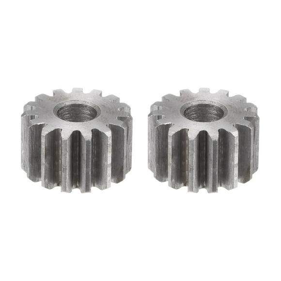 Unique Bargains Straight Spur Gear 12mm Inner Aperture 15T 1 Module 45# Steel Motor Gear, 2Pack