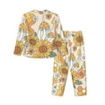 thumbnail image 2 of Goofa Groovy Hippie Flower Mushrooms Printed Women’s 2 Piece Pajama Set Super,Pajamas Women's Long Sleeve Sleepwear Soft Button Down Loungewear Pjs Lounge Set Nightwear-Large, 2 of 9