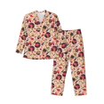 thumbnail image 1 of Fotbe gold Skull Guitar record Pijama de Hombre con Estampado de Manga Larga, Conjunto de 2 Piezas, Ropa de Dormir Suave y Cómoda con Bolsillos-X-Large, 1 of 7