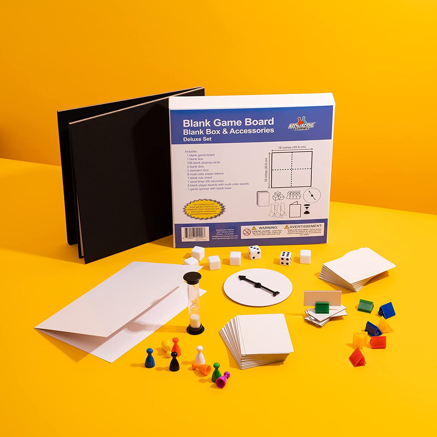 Create Your Own Board Game (Blank Game Board, Box & Accessories) Deluxe Pack