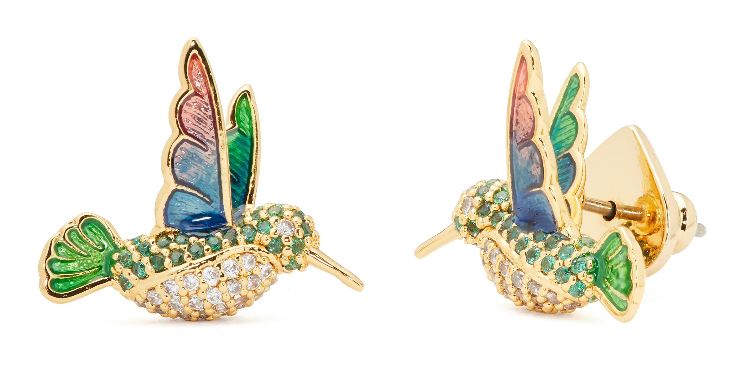 Free UK P&P Colourful filigree Hummingbird earrings 