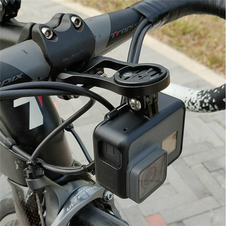 Biekopu Road Bicycle Computer Camera Mount Holder Out Front Bike Stem Extension Support Holder For Garmin Bryton Cateye GoPro Light