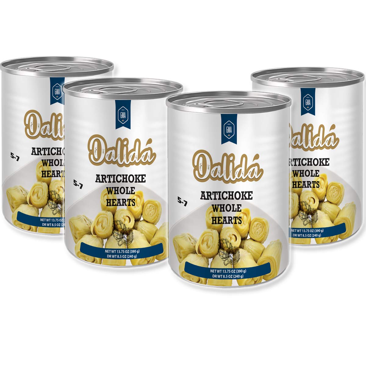 Dalida - Whole Artichoke Hearts in Water (Pack of 4), 14 oz
