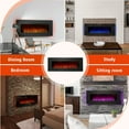 thumbnail image 4 of YODOLLA 50'' Wall Mounted Electric Fireplace with 10 Color Flames, Remote Control and Crystal, 4 of 7