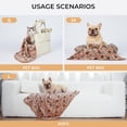 thumbnail image 2 of 1 paquete de 3 mantas súper suaves y esponjosas de primera calidad para mascotas, manta de franela para perro, cachorro, gato, marrón, rosa y blanco, tamaño pequeño (23 x 16 pulgadas), 2 of 4